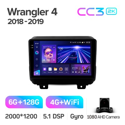 Штатна магнітола Teyes CC3 6+128 Gb Jeep Wrangler 4 JL 2018-2019 9" 2k (L1)