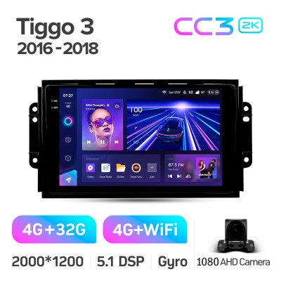 Штатна магнітола Teyes CC3 4+32 Gb Chery Tiggo 3 2016 - 2018 9" 2k