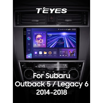 Штатна магнітола Teyes CC3 6+128 Gb з коловим оглядом 360° Subaru Outback 5 2014-2018 Legacy 6 2014-2017 9" 2k (L1)