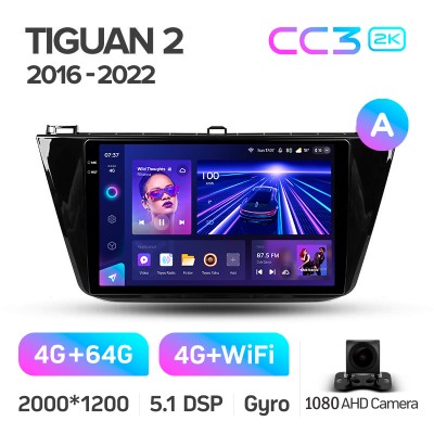 Штатна магнітола Teyes CC3 4+64 Gb Volkswagen Tiguan 2 Mk 2016-2022 (A) 10" 2k