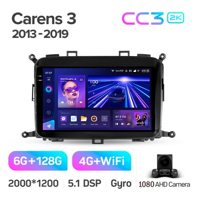 Штатна магнітола Teyes CC3 6+128 Gb Kia Carens RP 3 III 2013-2019 9" 2k