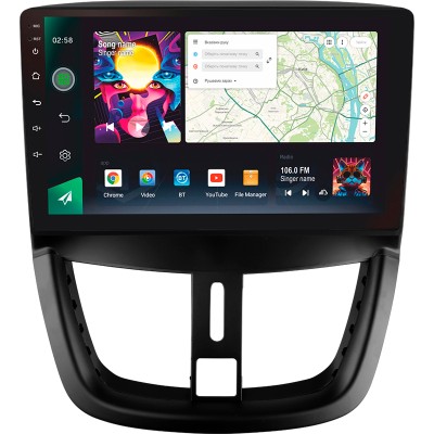 Штатна магнітола SIGMA PRO 9464 ANDROID 10 4+64 Gb 4G DSP Peugeot 207 2006-2015 9"