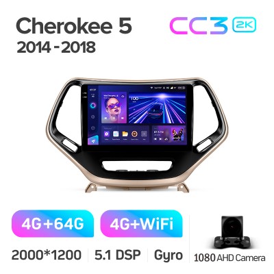 Штатна магнітола Teyes CC3 4+64 Gb Jeep Cherokee 5 KL 2014-2018 10" 2k