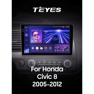 Штатна магнітола Teyes CC3 4+32 Gb Honda Civic 8 FK FN FD 2005-2012 10" 2k
