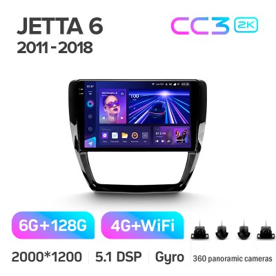 Штатна магнітола Teyes CC3 6+128 Gb з коловим оглядом 360° Volkswagen Jetta 6 2011-2018 10" 2k