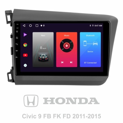 Штатна магнітола SIGMA F9216 ANDROID 10 2+32 Gb Honda Civic 9 FB FK FD 2011-2015 9"