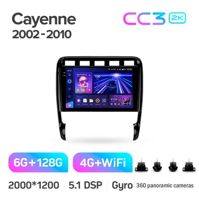 Штатна магнітола Teyes CC3 6+128 Gb з коловим оглядом 360° Porsche Cayenne I 1 9PA 2002-2010 9" 2k (L1)