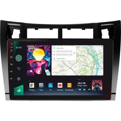 Штатна магнітола SIGMA PRO 9464 ANDROID 10 4+64 Gb 4G DSP Toyota Yaris XP90 2005-2012 (F1) 9"