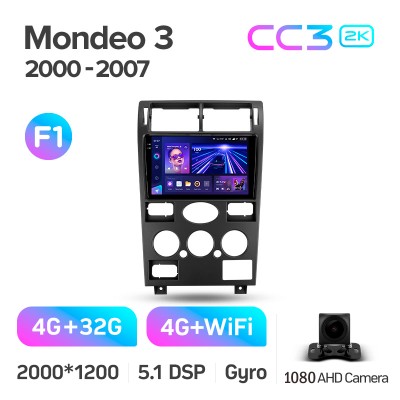 Штатна магнітола Teyes CC3 4+32 Gb Ford Mondeo 3 2000-2007 (F1) 9" 2k