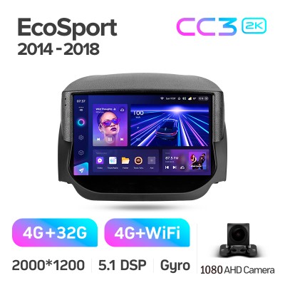 Штатна магнітола Teyes CC3 4+32 Gb Ford EcoSport Eco Sport 2014-2018 9" 2k (L1)