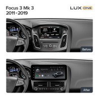 Штатна магнітола Teyes LUX ONE 6+128 Gb Ford Focus 3 Mk 3 2011-2019 12.3" (L2)