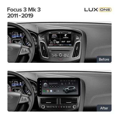 Штатна магнітола Teyes LUX ONE 6+128 Gb Ford Focus 3 Mk 3 2011-2019 12.3" (L2)