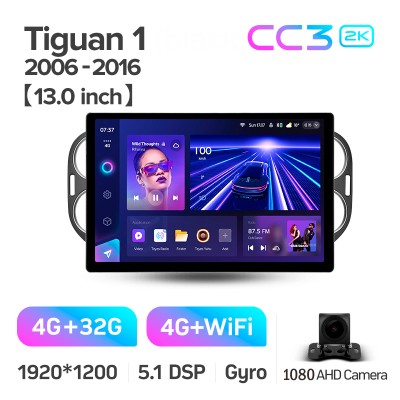 Штатна магнітола Teyes CC3 4+32 Gb Volkswagen Tiguan 1 NF 2006-2017 (F1) 13" 2k