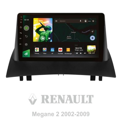 Штатна магнітола SIGMA X9464 ANDROID 10 4+64 Gb 4G DSP Renault Megane 2 2002-2009 9"