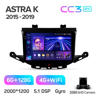 Штатна магнітола Teyes CC3 6+128 Gb Opel Astra K 2015-2022 (A) 9" 2k