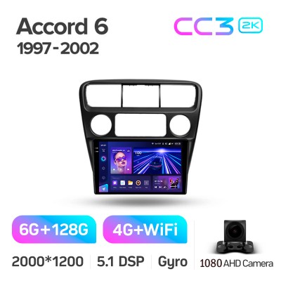 Штатна магнітола Teyes CC3 6+128 Gb Honda Accord 6 1997-2002 9" 2k