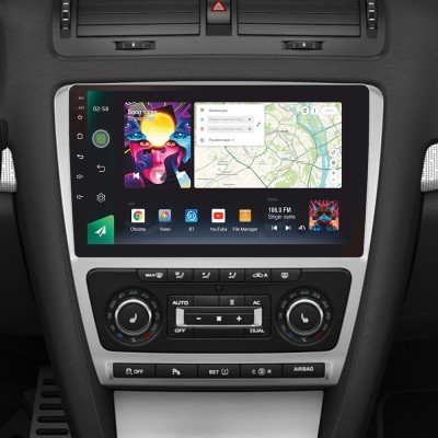 Штатна магнітола SIGMA PRO 10464 ANDROID 10 4+64 Gb 4G DSP Skoda Octavia 2 A5 2008-2013 10" silver