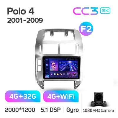 Штатна магнітола Teyes CC3 4+32 Gb Volkswagen Polo Mk4 IV 4 (F2) 2001-2009 9" 2k