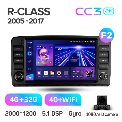 Штатна магнітола Teyes CC3 4+32 Gb Mercedes Benz R-Class W251 R280 R300 R320 2005-2017 button (F2) 9" 2k (L1)