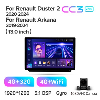 Штатна магнітола Teyes CC3 4+32 Gb Renault Arkana 2019-2023 (F2) 13" 2k