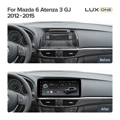 Штатна магнітола Teyes LUX ONE 4+32 Gb Mazda 6 Atenza 3 GJ (YJ) 2012-2015 (B) 12.3"
