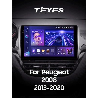 Штатна магнітола Teyes CC3 4+64 Gb Peugeot 2008 1 208 (1 Din) 2013-2020 10" 1din 2k