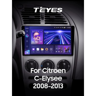 Штатна магнітола Teyes CC3 6+128 Gb з коловим оглядом 360° Citroen C-Elysee 2008-2013 9" 2k
