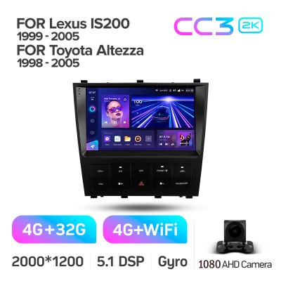 Штатна магнітола Teyes CC3 4+32 Gb Lexus IS200 XE10 1999-2005 For Toyota Altezza XE10 1998-2005 9" 2k (L3)