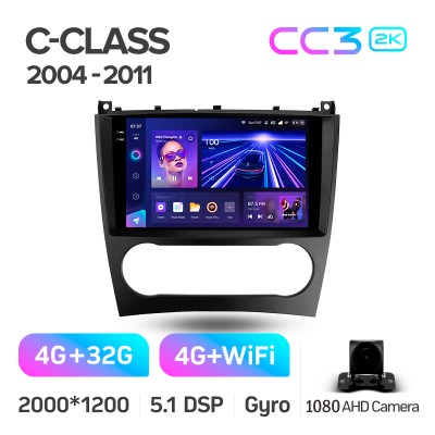 Штатна магнітола Teyes CC3 4+32 Gb Mercedes Benz C-Class W203 CL203 C209 A209 2004-2011 9" 2k (L1)