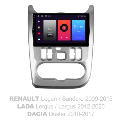 Штатна магнітола SIGMA F9216 ANDROID 10 2+32 Gb Renault Logan 1 2010-2016 (CAN BUS) 9" (L2)