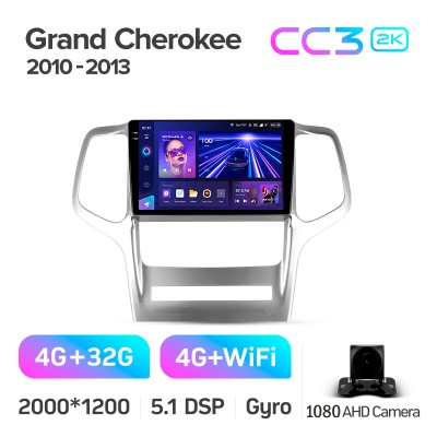 Штатна магнітола Teyes CC3 4+32 Gb Jeep Grand Cherokee WK2 2010-2013 9" 2k (L2)