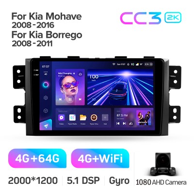 Штатна магнітола Teyes CC3 4+64 Gb Kia Mohave 2008-2016 Borrego 2008-2011 9" 2k