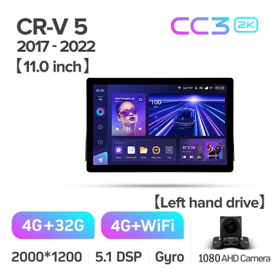 Штатна магнітола Teyes CC3 4+32 Gb Honda CR-V CR-V 5 RT RW 2017-2022 11" 2k
