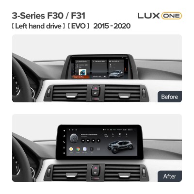 Штатна магнітола Teyes LUX ONE 6+128 Gb BMW 3-Series F30 / F31 EVO (Left hand drive) 2015-2020 12.3"