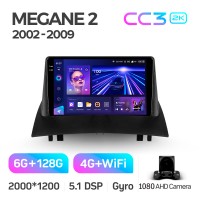 Штатна магнітола Teyes CC3 6+128 Gb Renault Megane 2 2002-2009 9" 2k