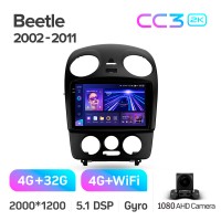 Штатна магнітола Teyes CC3 4+32 Gb Volkswagen Beetle A4 2002 - 2011 9" 2k