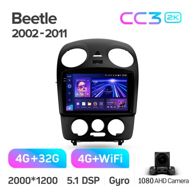 Штатна магнітола Teyes CC3 4+32 Gb Volkswagen Beetle A4 2002 - 2011 9" 2k
