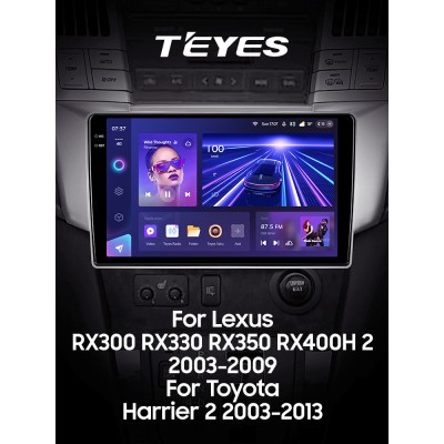 Штатна магнітола Teyes CC3 4+64 Gb Lexus RX300 RX330 RX350 RX400H Toyota harrier 2003-2009 9" 2k