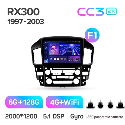 Штатна магнітола Teyes CC3 6+128 Gb з коловим оглядом 360° Lexus RX300 XU10 (F1) 1997-2003 9" 2k (L2)