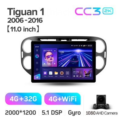 Штатна магнітола Teyes CC3 4+32 Gb Volkswagen Tiguan 1 NF 2006-2017 (F1) 11" 2k