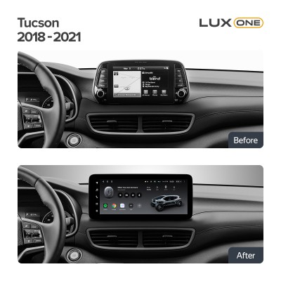 Штатна магнітола Teyes LUX ONE 6+128 Gb з коловим оглядом 360° Hyundai Tucson (1 Din) 2018-2021 12.3"