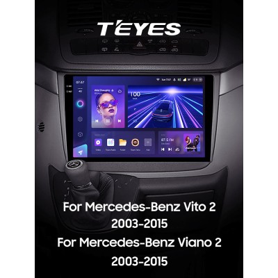 Штатна магнітола Teyes CC3 6+128 Gb з коловим оглядом 360° Mercedes-Benz Vito 2 Viano 2 W639 2003-2015 10" 2k