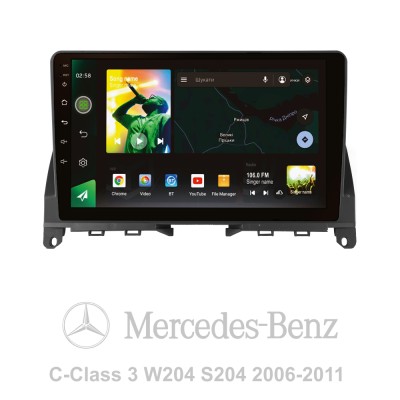 Штатна магнітола SIGMA X9464 ANDROID 10 4+64 Gb 4G DSP Mercedes Benz C Class 3 W204 S204 2006-2011 9"