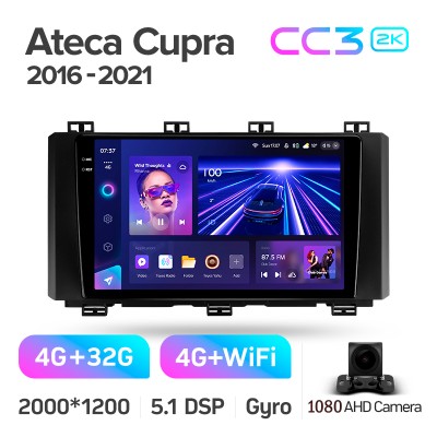 Штатна магнітола Teyes CC3 4+32 Gb Seat Ateca Cupra 2016-2021 9" 2k