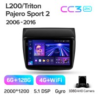 Штатна магнітола Teyes CC3 6+128 Gb Mitsubishi Pajero Sport 2 L200 Triton 2008-2016 (CAN BUS) 9" 2k (L1)