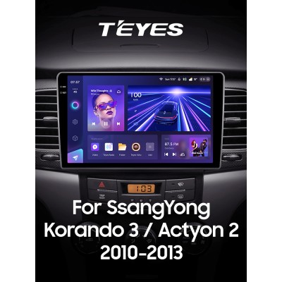 Штатна магнітола Teyes CC3 4+64 Gb SsangYong Korando 3 Actyon 2 2010-2013 9" 2k