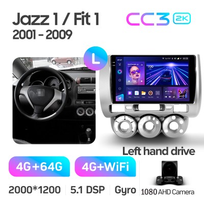 Штатна магнітола Teyes CC3 4+64 Gb Honda Jazz 1 GD Fit 1 2001 - 2009 9" 2k