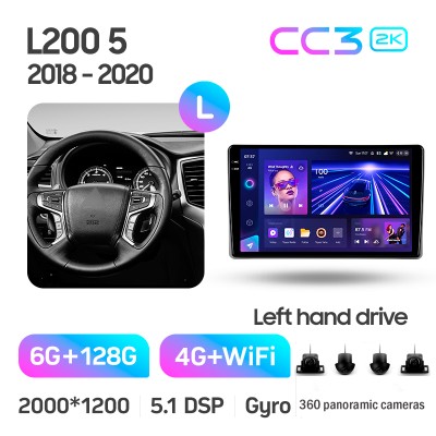 Штатна магнітола Teyes CC3 6+128 Gb з коловим оглядом 360° Mitsubishi L200 5 2018-2020 (F1) 9" 2k