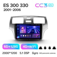 Штатна магнітола Teyes CC3 6+128 Gb з коловим оглядом 360° Lexus ES300 ES 300 ES330 XV30 ES 330 2001-2006 9" 2k (L2)