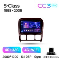 Штатна магнітола Teyes CC3 4+32 Gb Mercedes Benz S-Class W220 VV220 1998-2005 9" 2k (L1)